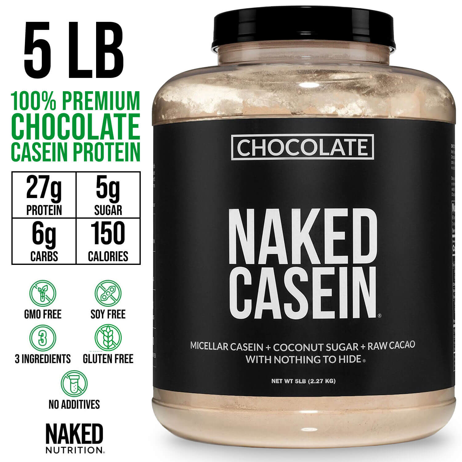 Chocolate Casein Protein Powder - 5LB - Chocolate