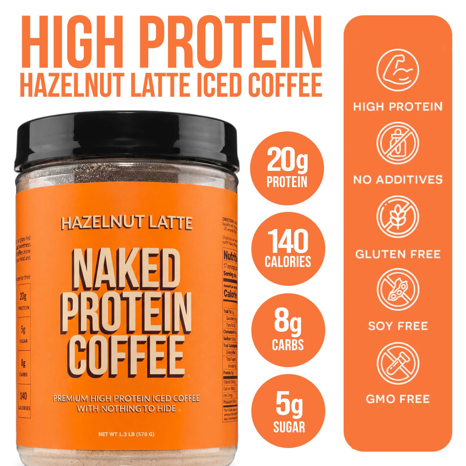Hazelnut Latte Protein Iced Coffee - Hazelnut Latte