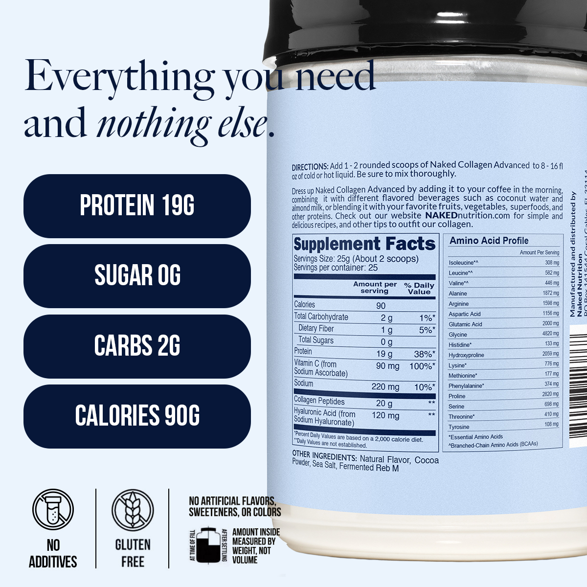 Chocolate Collagen Peptides with Hyaluronic Acid - Chocolate Advanced Collagen Peptides