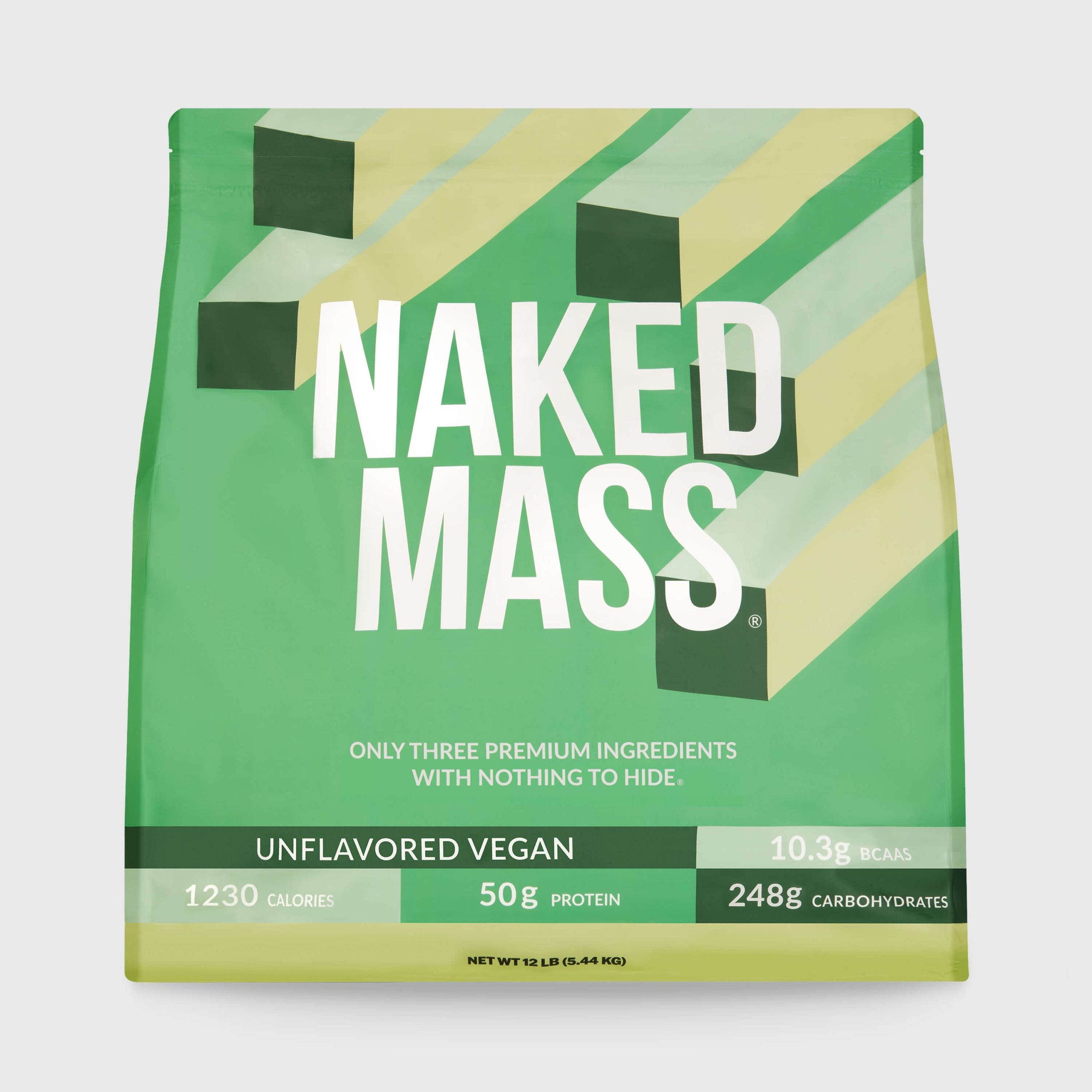 Vegan Mass Gainer Supplement - Unflavored (Vegan) 12LB