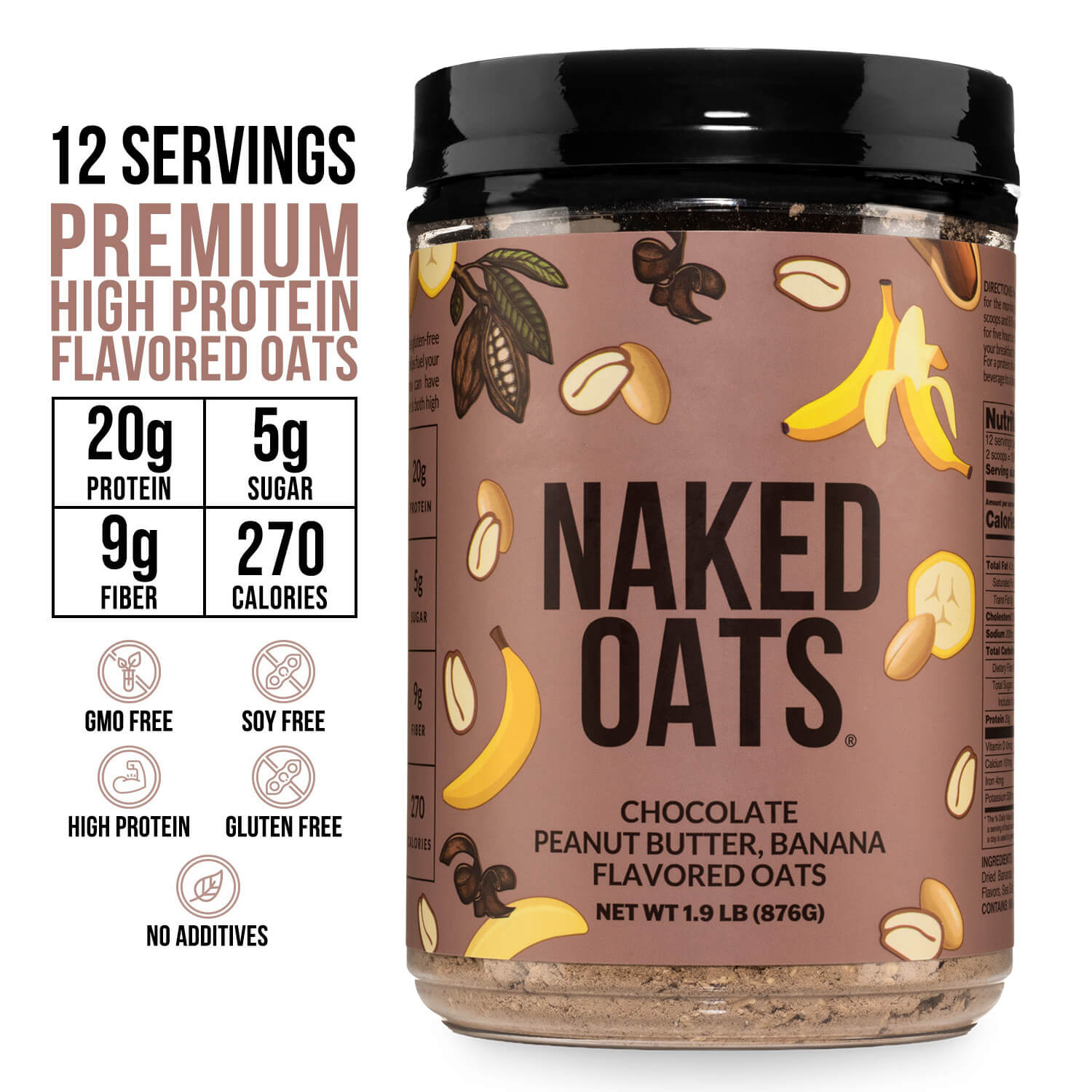 Chocolate Peanut Butter Banana Protein Oats - Chocolate PB Banana