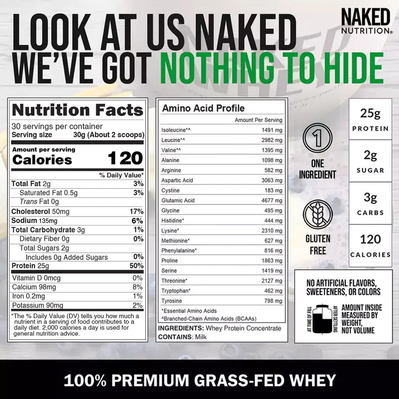Grass Fed Whey Protein Powder - Unflavored