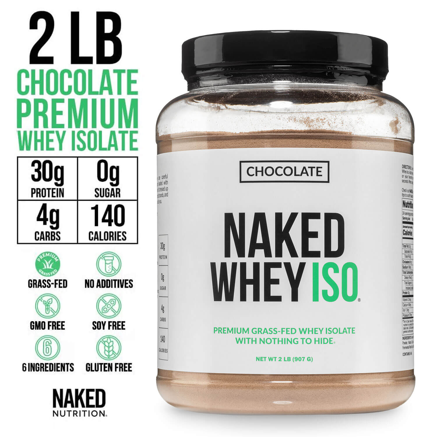 Chocolate Grass-Fed Whey Isolate Protein Powder - Chocolate