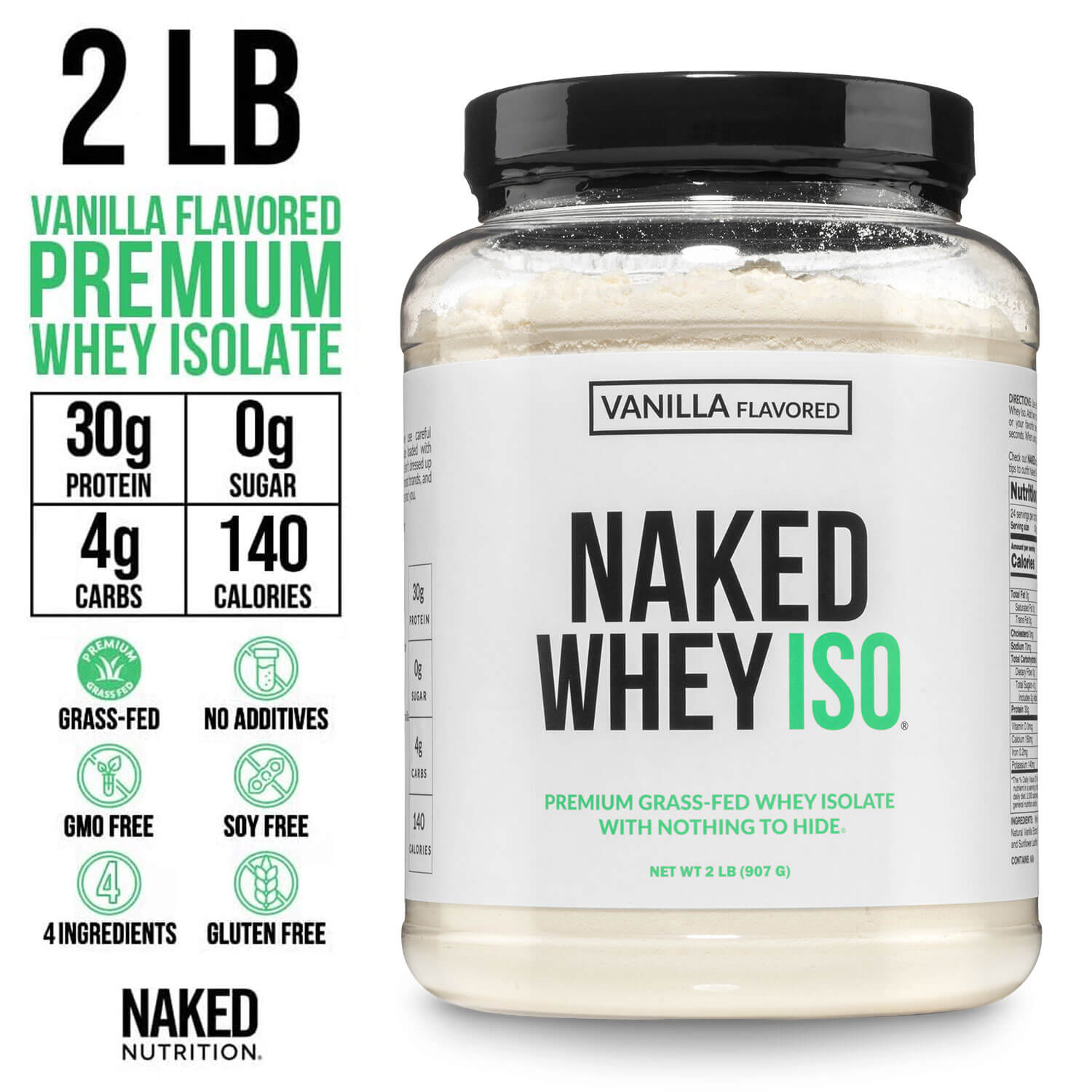 Vanilla Grass-Fed Whey Isolate Protein Powder - Vanilla