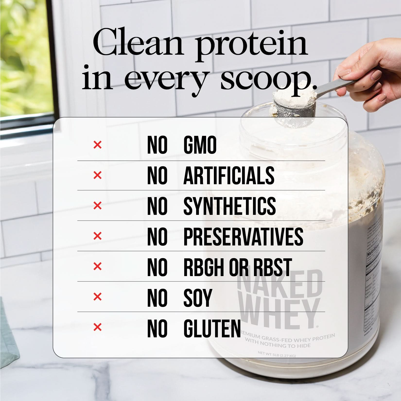 Grass Fed Whey Protein Powder - Unflavored