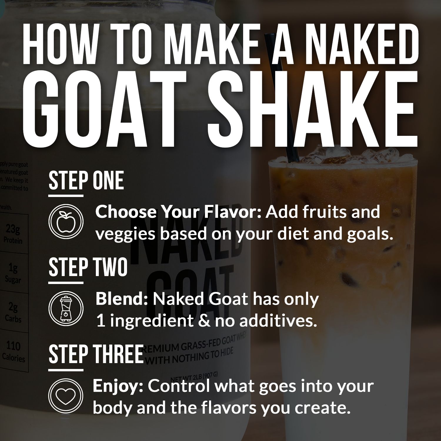 Chocolate Goat Whey Protein Powder - Chocolate